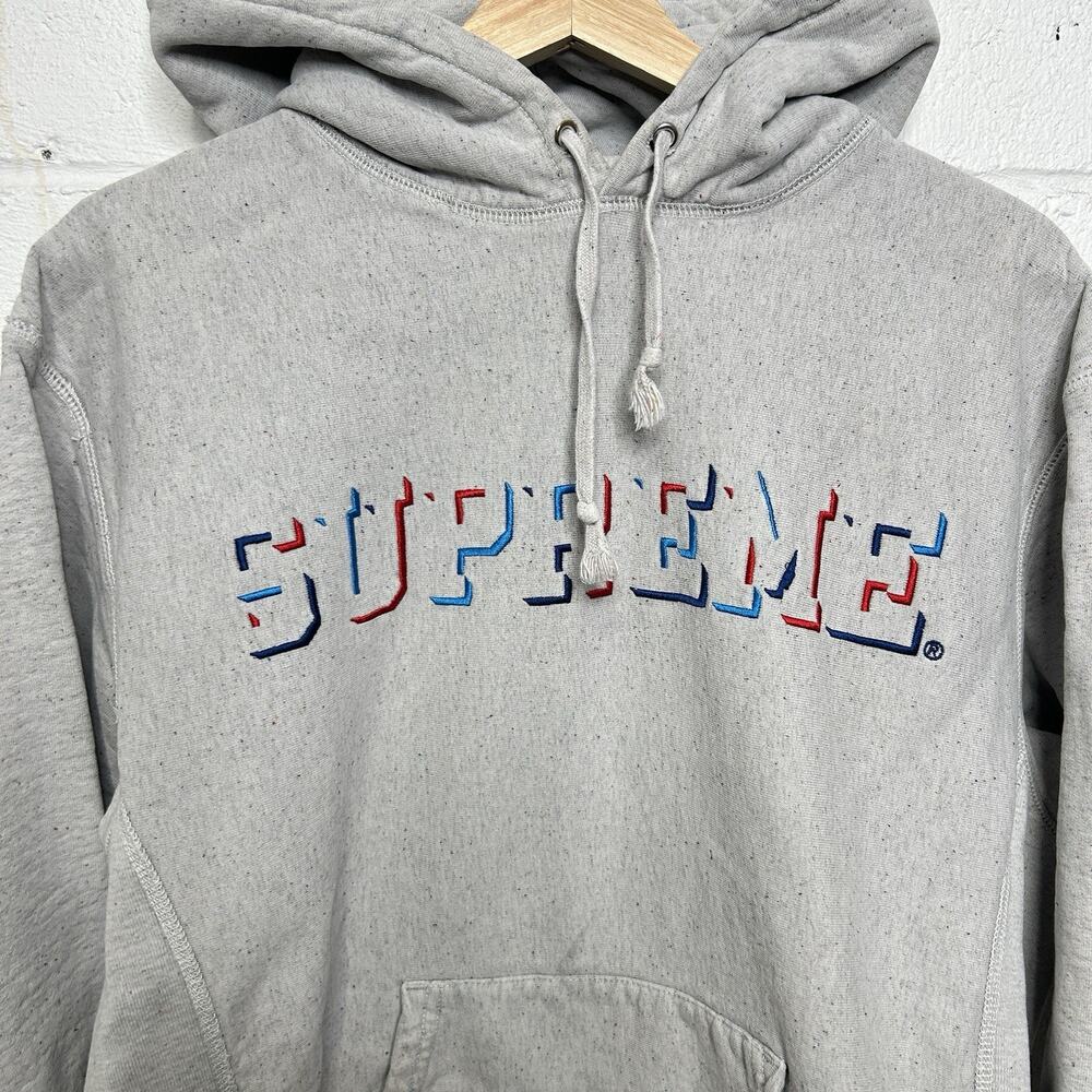 Supreme Drop Shadow Hooded Sweatshirt “Heather Gray” FW20 - Picture 3 of 11